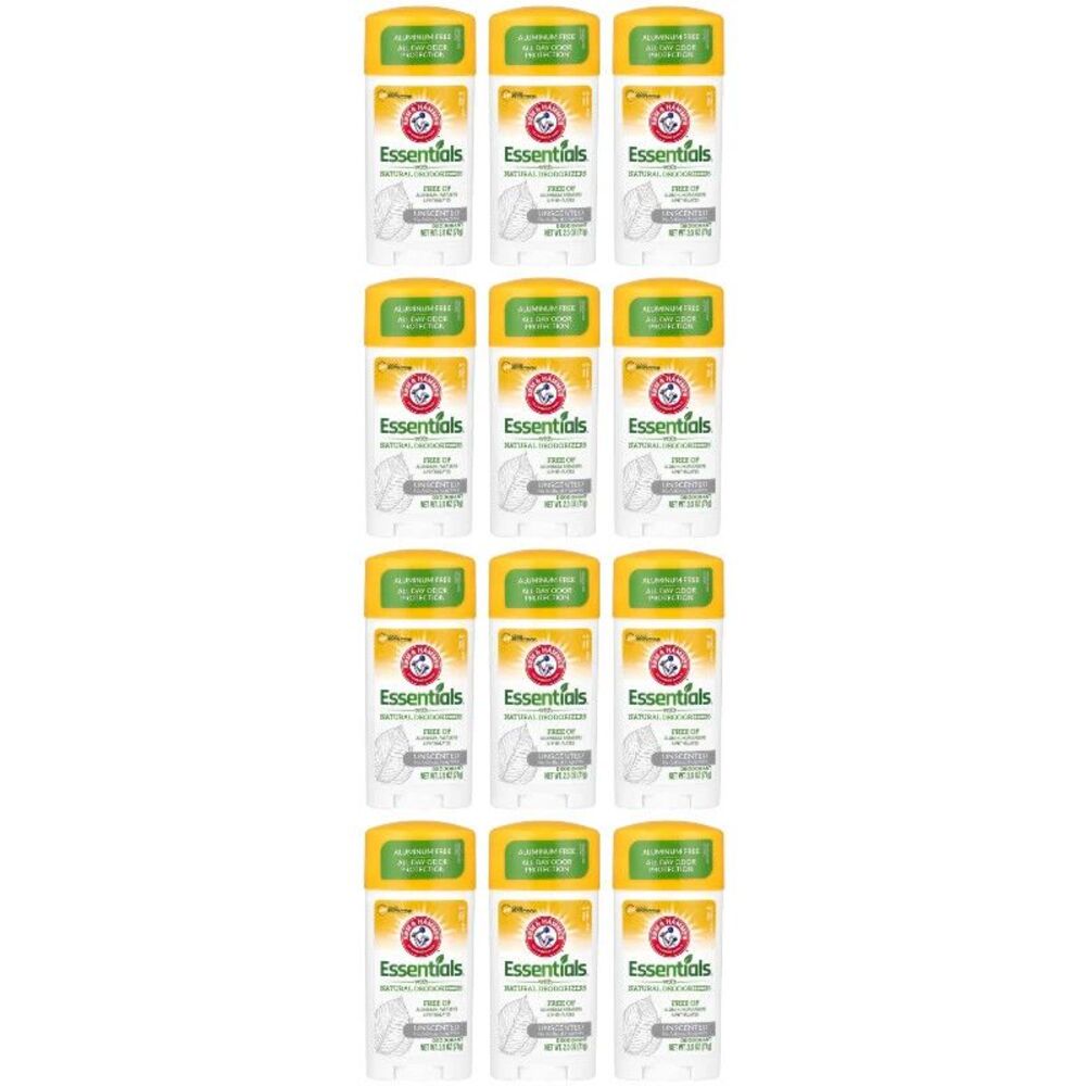 12-PACK Arm & Hammer Essentials Deodorant Unscented 2.5 oz